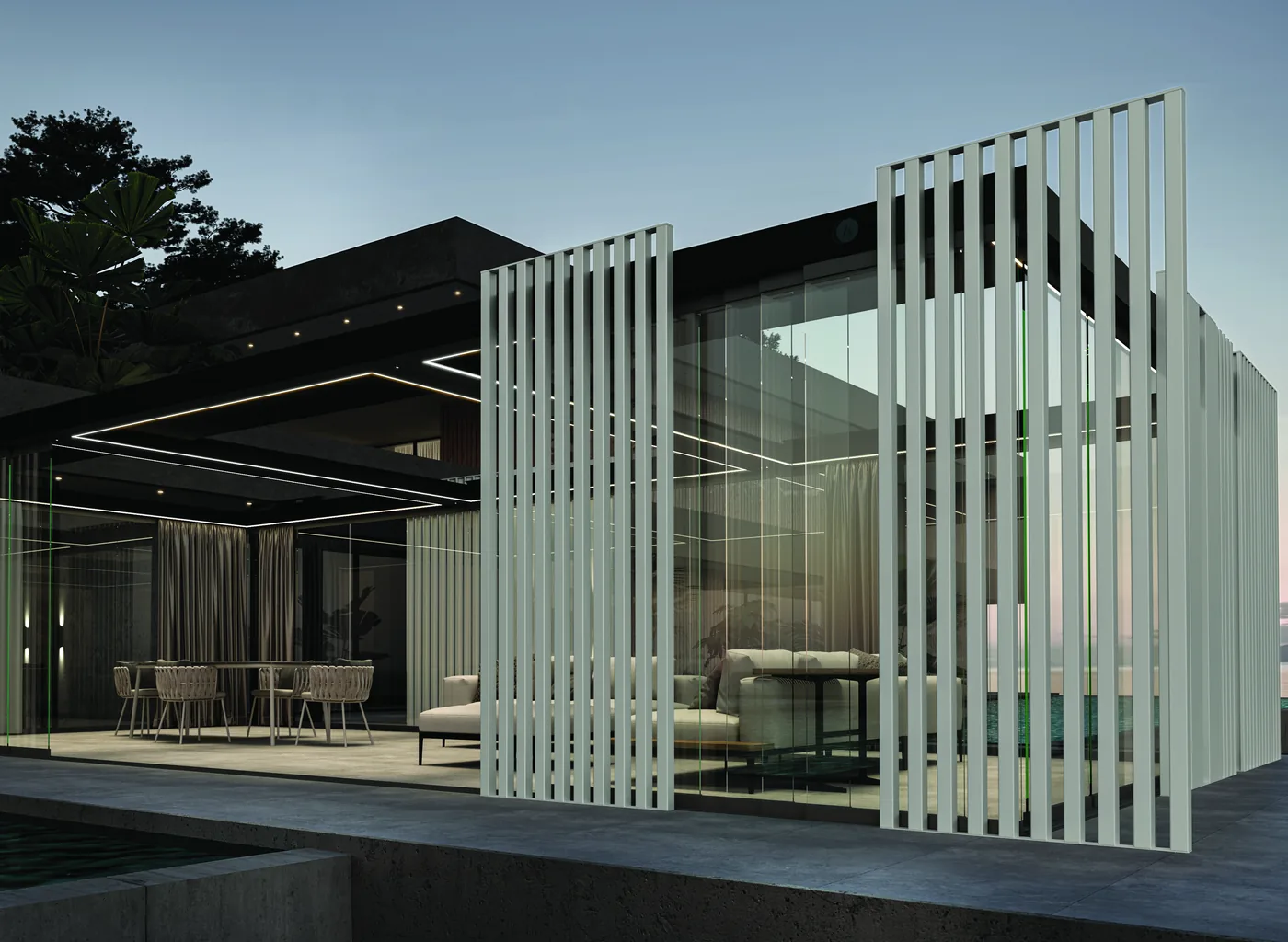 Pergola con frangisole